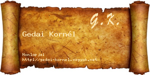 Gedai Kornél névjegykártya